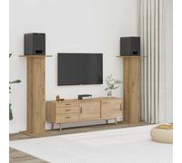 vidaXL Speaker Stand, Pack of 2, High Speaker Stand, Speaker Pedestal for HiFi Home Cinema Surround Sound, Improved Audio Listening Experience, Artisan Oak Wood Material