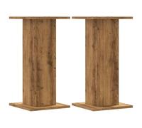 vidaXL Speaker Stands 2 pcs - Artisian Oak Engineered Wood, 60 cm Height, Fillable Hollow Design, 60 kg Load Capacity