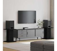 VidaXL Speaker Stands 2 Pcs Black Oak 30 X 30 X 40 Cm Engineered Wood