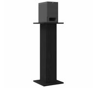 vidaXL Speaker Stands - Engineered Wood, Black Oak, 30x30x40 cm - Home Cinema, Living Room