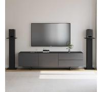 VidaXL Speaker Stands 2 Pcs Black Oak 30 X 30 X 95 Cm Engineered Wood