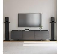 vidaXL Speaker Stands 2 pcs Black Oak 30 x 30 x 95 cm Engineered Wood