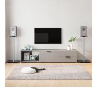 (black and silver, 40 x 40 x 86 cm) vidaXL Speaker Stands Speaker Floor Stand 2 pcs Tempered Glass 1 Pillar Design