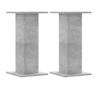 vidaXL Speaker Stands 2 pcs, Speaker Floor Stand for Home, Bookshelf Speaker for Studio Monitor, Loudspeaker Stand, Concrete Grey Engineered Wood