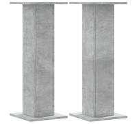 vidaXL Speaker Stands 2 pcs, Speaker Floor Stand for Home, Bookshelf Speaker for Studio Monitor, Loudspeaker Stand, Concrete Grey Engineered Wood