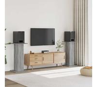 vidaXL Speaker Stands, 2-Piece Grey 30 x 30 x 95 cm in Multilayer, Speaker Stand, Table Speaker Stand, Surround Speaker Stand