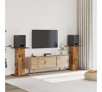 vidaXL Speaker Stands 2 pcs Old Wood 30x30x80 cm Engineered Wood