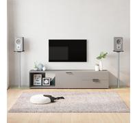 vidaXL Speaker Stands 2 pcs Silver Tempered Glass 1 Pillar Design