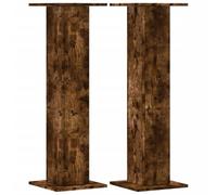 vidaXL Speaker Stands 2 pcs, Speaker Floor Stand for Home, Bookshelf Speaker for Studio Monitor, Loudspeaker Stand, Smoked Oak Engineered Wood