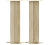vidaXL Speaker Stands 2 pcs, Speaker Floor Stand for Home, Bookshelf Speaker for Studio Monitor, Loudspeaker Stand, Sonoma Oak Engineered Wood