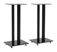 Vidaxl Speaker Stands 2 Pcs Tempered Glass 2 Pillars Design Black
