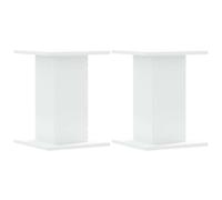 vidaXL Speaker Stands 2 pcs, Speaker Floor Stand for Home, Bookshelf Speaker for Studio Monitor, Loudspeaker Stand, White Engineered Wood