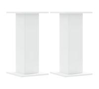 vidaXL Speaker Stands - White Engineered Wood - 60cm Height - Sturdy Base - Supports Up to 60kg - Pair of Floor Speaker Stands - Upgrade Your Audio Setup