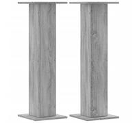 vidaXL Speaker Stands, 2-Piece Grey 30 x 30 x 95 cm in Multilayer, Speaker Stand, Table Speaker Stand, Surround Speaker Stand