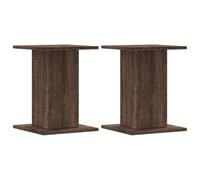 vidaXL Speaker Stands - Brown Oak Engineered Wood - Floor Stands 2 pcs - 30x30 cm Top Plate - 40 cm Height - Max. Load 60 kg - Fillable Hollow Design for Improved Sound Quality