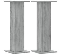 vidaXL - Speaker Stands Floor Stand 2 pcs Grey Sonoma Engineered Wood - Hollow Design for Sand Stability - 30 x 30 cm plate - 80 cm Height - 60 kg Max. Load