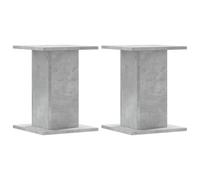 vidaXL Speaker Stands - Floor Standing Speaker Mount - Concrete Grey Engineered Wood - 40 cm Height - 30 x 30 cm Top Plate - Max Load 60 kg - Set of 2