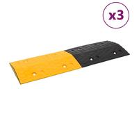 vidaXL Speed Hump 3 pcs Yellow&Black 97x32.5x4 cm Rubber