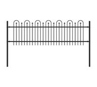 vidaXL Spike Arch Fence Black 200 x 110 cm Powder-Coated Steel, Modern Rectangular Table, Durable, Rust-Corrosion-Resistant, Weather-Resistant, Ideal for Outdoor and Indoor Use, Secure