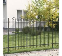 vidaXL Spike Arch Fence Black 200 x 166 cm Powder-Coated Steel