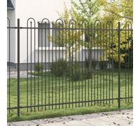 vidaXL Lace Arch Fence Black 200 x 200 cm Powder Coated Steel Modern Rectangular Table Durable Rust and Corrosion Resistant Weatherproof Ideal for Indoor and Outdoor Safe