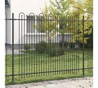 vidaXL Lace Arch Fence Black 200 x 200 cm Powder Coated Steel Modern Rectangular Table Durable Rust and Corrosion Resistant Weatherproof Ideal for Indoor and Outdoor Safe