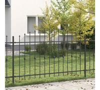 vidaXL Spike Fence Asten Black 200 x 150 cm Powder-Coated Steel