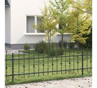 vidaXL Spike Fence Black 200 x 110 cm Powder-Coated Steel