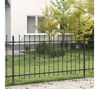 vidaXL Spike Fence Black 200 x 150 cm Powder-Coated Steel