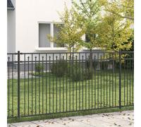 vidaXL Spike Fence Black 200 x 150 cm Powder-Coated Steel