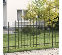 vidaXL Spike Fence Black 200 x 150 cm Powder-Coated Steel