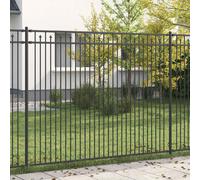 vidaXL Spike Fence Black 200 x 200 cm Powder-Coated Steel