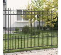 vidaXL Spike Ring Fence Black 200 x 200 cm Powder-Coated Steel