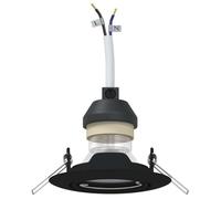 vidaXL Flush Mount Ceiling Lights Set - 12 Round Black Matte Plastic/Metal Fixtures for Living Room/Bedroom/Office - Easy Installation, Energy Efficient - 5 x 9 x 2.8 cm Each