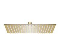 vidaXL Square Gold Stainless Steel Rainfall Shower Head 50cm - Silicone Nozzles, Swivel Joint, Wall/Ceiling Mountable