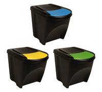 vidaXL Stackable Dustbins 3 pcs Anthracite 75 L