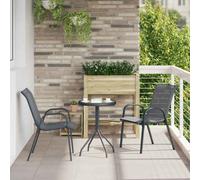 (grey, 2) vidaXL Stackable Garden Chairs Outdoor Chairs Dining Chair Textilene Fabric