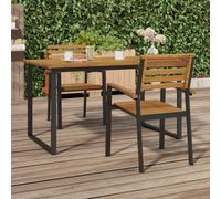 vidaXL Stackable Garden Chairs 2 pcs Solid Wood Acacia and Metal