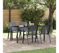 vidaXL Stackable Garden Chairs 4 pcs Grey Textilene Fabric