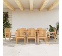 vidaXL Stackable Garden Chairs 8 pcs 56.5x57.5x91 cm Solid Wood Teak