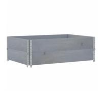 vidaXL Stackable Grey Pine Wood Garden Planter - Foldable Outdoor Flower/Vegetable Pot, 120x80x41 cm