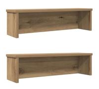 vidaXL Stackable Kitchen Racks - 2 Piece Artisan Oak, Engineered Wood - 60x15x16 cm for Kitchen, Office & More