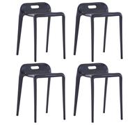 Stackable Stools 4 pcs Black Plastic