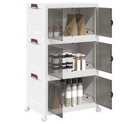 (64 x 39.5 x 110.5 cm) vidaXL Stackable Storage Box with Wheels Storage Container Stackable BinTruck