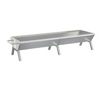 vidaXL Stainless Steel BBQ Tray - 158x42x31 cm Outdoor Grill Drip Pan with Powder-Coated Steel Legs & Side Handles