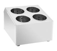 vidaXL Cutlery Holder 4 Grids Kitchen Knife Block Utensil Drying Tray Drainer Basket Flatware Organiser Corrosion Free Square Stainless Steel