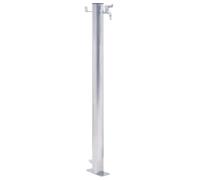 vidaXL Stainless Steel Garden Water Column with Round Design and Stable Base - Silver, 40 cm Height, Ideal for Outdoor Watering and Irrigation