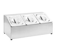 vidaXL Stainless Steel Gastronorm Container Holder with 3 GN 1/6 Pans - Stable, Easy to Clean, for Restaurants, Home Use, Parties