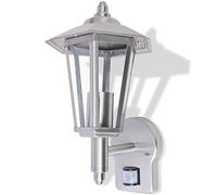 vidaXL Stainless Steel Outdoor Uplight Wall Lantern with PIR Motion Sensor, Adjustable Lighting Duration, Weather Proof, Ideal for Gardens, Terraces, and Commercial Areas