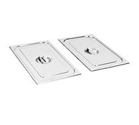 vidaXL Stainless Steel Pan Lids, Pack of 2, Standard Gastronorm Size, Ideal for Kitchenware, Restaurants, Hotels and Home Cooking